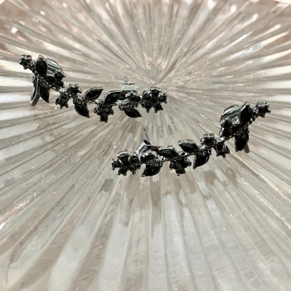 Macy's Jewelry - Black flower climber earrings